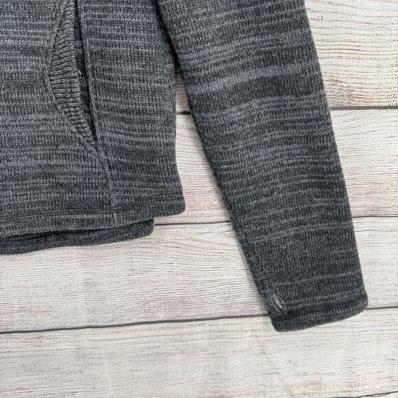 Bench Wool Knit Full Zip Hoodie Sweatshirt Womens Large Dark Gray - Picture 3 of 12